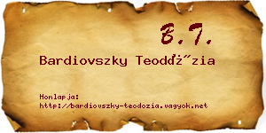 Bardiovszky Teodózia névjegykártya